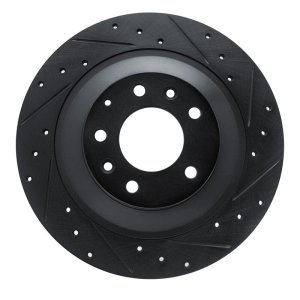 Mazda 6 Brake Rotor (1) - Rear Right - R1 Concepts - Drilled & Slotted - Black - `06-`07